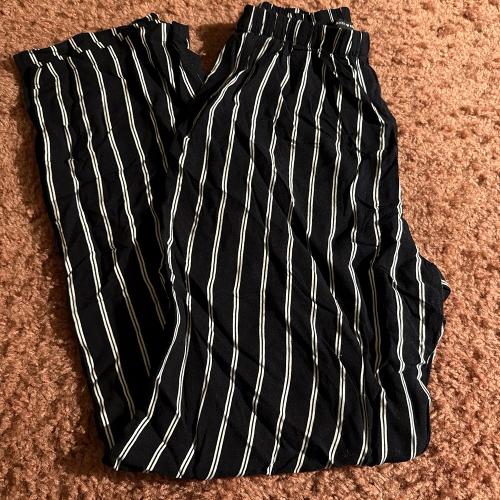 Brandy Melville Black and White Striped Joggers